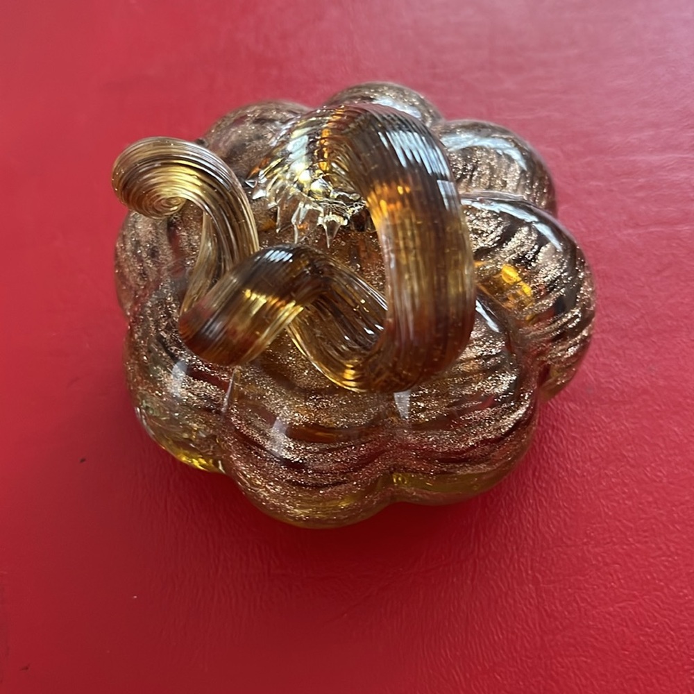 Gold Glass Pumpkin Decor - Picture 2 of 2